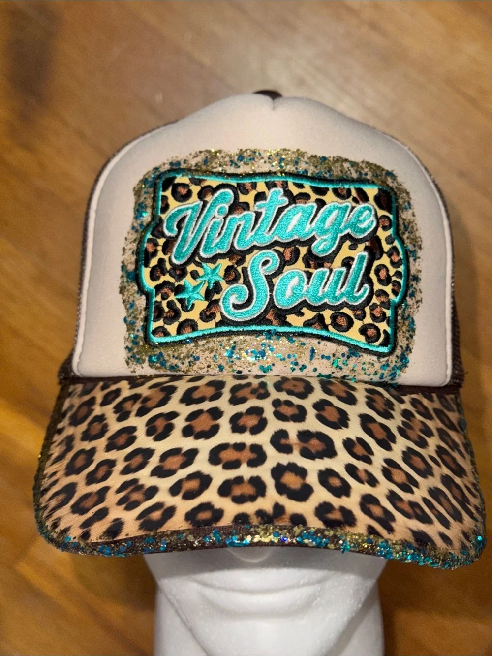 Vintage Soul Leopard Print Trucker Hat